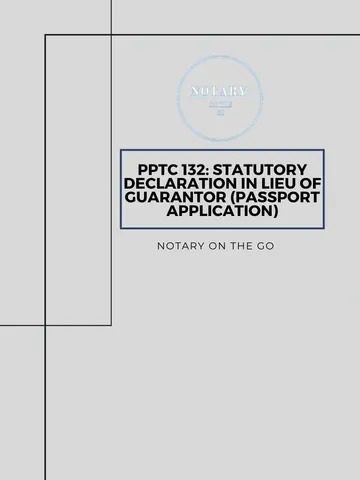 STATUTORY DECLARATION IN LIEU OF GUARANTOR (PASSPORT APPLICATION)