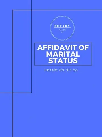 AFFIDAVIT OF MARITAL STATUS
