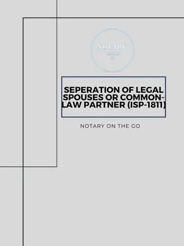 SEPARATION OF LEGAL SPOUSES OR COMMON-LAW PARTNER